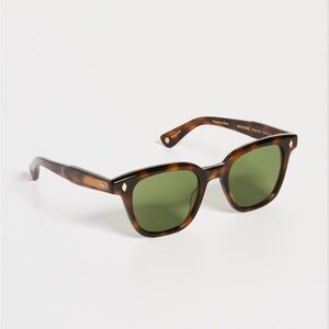 Garrett Leight Tortoise Broadway Sunglasses with Olive Lenses